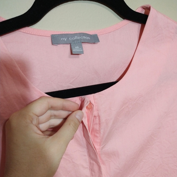 My Collection Pink Short Sleeve Peplum Blouse Extra Small - Picture 2 of 3